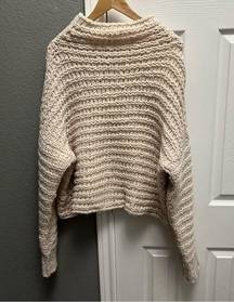 Free People  Cream Oversized Knit Sweater XS/S