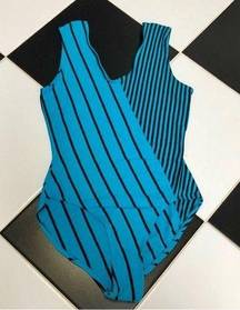 Vintage Jacques Moret 80s 90s Leotard Striped Bodysuit Unitard Work Out Onesie M