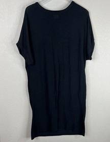 Nu New York Women's Crewneck Pullover Ribbed Dress Black Blue Size 1 Capsule