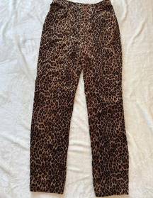 Dana Buchman Leopard Jeans Velour Straight Leg Size 4