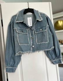 Apricot Lane Peoria Boutique Hudson Cropped‎ Denim Jacket New