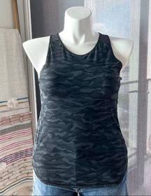 Lululemon  Sculpt Tank II Sequoia Camo Print Deep Coal Black Black Top Size 6