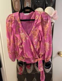 These Three Boutique Pink Floral Blouse