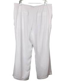 Jessica London Pants White 24 Chiffon Lined Lightweight Pockets Stretch New