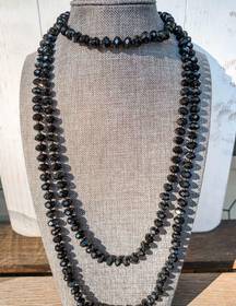 Black Double Wrap Necklace 