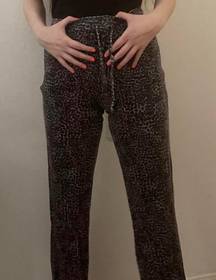 dark purple leopard print sweatpants