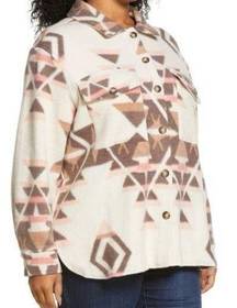 Sanctuary Aztec Print Fleece Shirt Jacket S