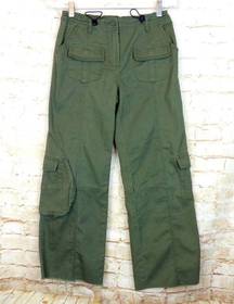 Brandy Melville Kim Cargo Pants One Size Army Green DIY Cropped Legs Bungee Cord