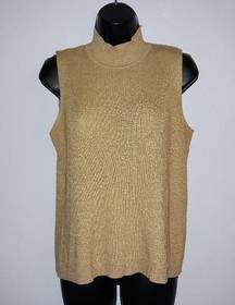 Villager Petite tan sleeveless sweater