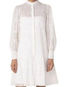 AKRIS PUNTO. Eyelet Lace Flounce-Hem Dress.