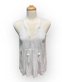 Lilly Pulitzer  Top Halter Tank White Flowy Rayon Size Small
