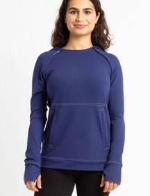 NWT Oscar de la Renta Care Wear Small Womens Chest Port Access Hoodie Blue