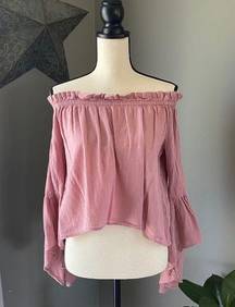 Sun & Shadow Bell Sleeve Off The Shoulder Blouse Sz XS