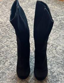 Katie Black High Wedge Boots