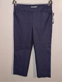 Zac & Rachel blue and white polka dot stretchy denim capris size 6 women’s New