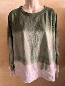 a.n.a Ladies Size Large Ombre Green Crew Sweatshirt