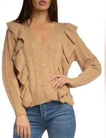 Elan NWT - - Ruffle Trim Cardigan - Large