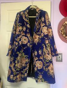 Brocade coat blue