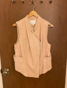 7FAM Pink & Cream Crackle Leather Moto Vest