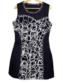 Paparazzi Black Embossed Knit Design Shift Dress Size Large ~