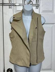 Joe's Lamb Leather Vest Bone White Size M