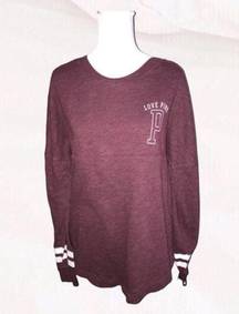 PINK - Victoria's Secret Victoria's Secret PINK Love Pink Maroon Long Sleeve - Size S