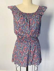 Mademoiselle Hortense St Barth Mini Dress Liberty of London Floral Shirred Neck