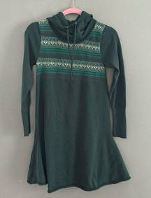 Prana Green Hooded Sweater Dress