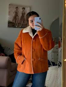 Chico’s Sherpa Lined Orange Coat