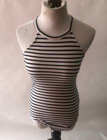 Splendid white and navy blue striped bodysuit xs