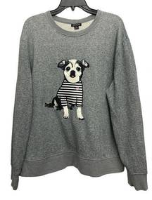 I Heart Ronson Dog Sweatshirt Frenchie Bulldog Size XL Gray
