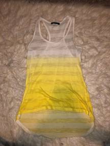 Yellow And White Ombré Tank Top