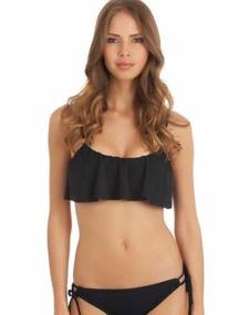 REEF  • black flowy bikini top flutter flounce ruffle swim swimsuit padded