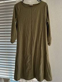 37. SUNDANCE 3/4 SLEEVE COTTON MIDI GREEN DRESS *No SIZE TAG/ PTP:20”/LENGTH:41”