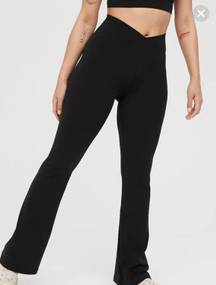 Aerie High Waisted Crossover Flare Leggings