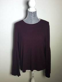 Allison Joy Plum Bell Sleeve Sweater