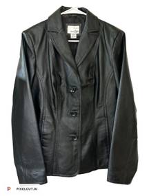 Black Leather Blazer Jacket