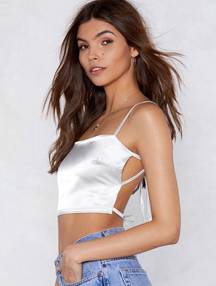 Nasty Gal Silver Crop Top