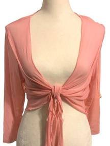 Connected Apparel Petites Womens Mesh Tie Front Bolero Size 10. 3 Available