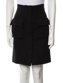 Ponte Rana Black Pencil Utility Cargo Full Zip Skirt Sz 2