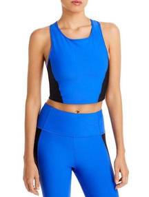 AQUA Athletic Color Blocked Sports Bra Womens Iris Blue & Black Size XS NWT