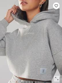 Drop Shoulder Crop Hoodie