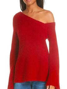 A.L.C. Charly Red Wool Cashmere One Shoulder Bell Sleeve Sweater Size XS