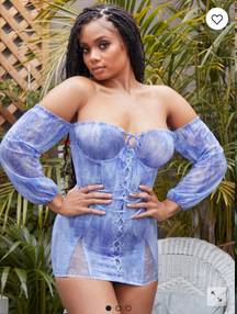 Savage X Fenty Watercolor Tie Dye Corset Dress 