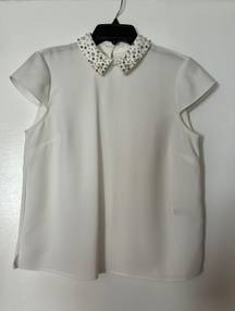 Blouse With Embellished Collar