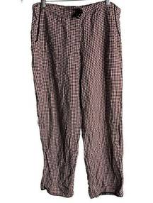 Betsey Johnson Intimates Pajama Pants S Pink Black Check Pockets Elastic Waist