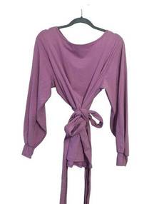 Rebdolls side by side crewneck wrap top Lilac NEW 3X