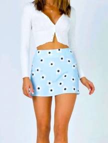 Princess Polly Blue Skirt With White Flowers