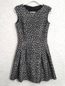 ZARA  Basic Sleeveless Polka Dot Mini Dress Medium Black White Fit & Flare