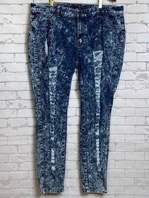 jeans size 20 - distressed & embellished NWOT- acid wash retro style